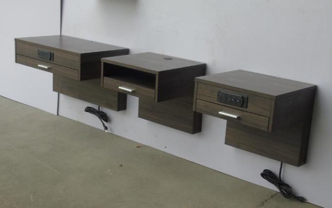 Wooden Floating Hotel Bedside Tales , Bedroom Night Stands 30% Sheen 0