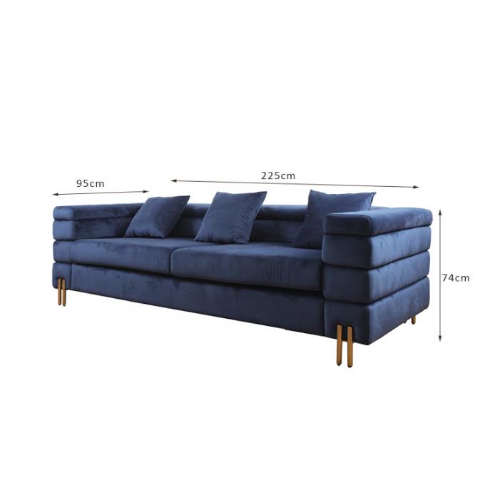 Velvet Fabric Custom Upholstered Sofas To Meet Various Decoration Styles 0