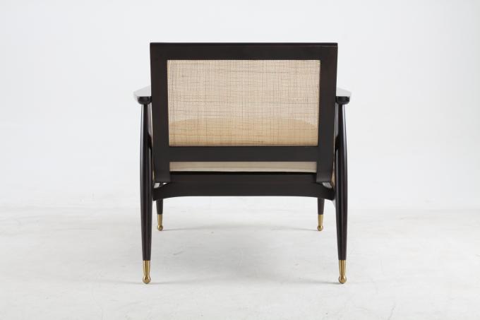 Living Room Wooden Linen Fabric Rattan Woven Chairs Customized 5