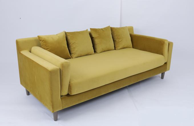 Customized Modern Velvet Fabric Living Room Sofa With Wood Frame 1