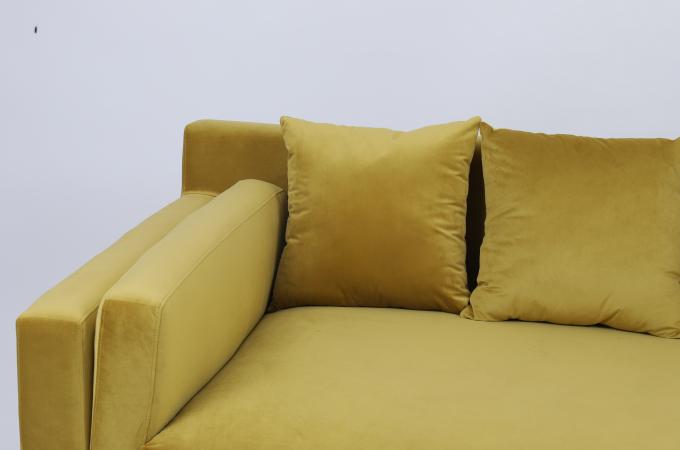 Customized Modern Velvet Fabric Living Room Sofa With Wood Frame 2