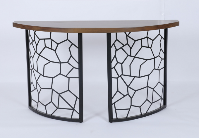 Custom Coffee Table With Wooden Top Metal Frame Antiquity 1
