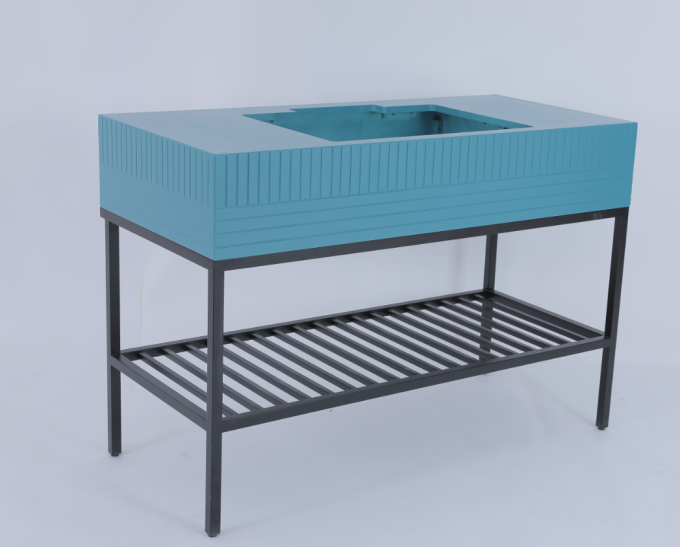 Stainless Custom Modern Bathroom Vanity With Metal Console 1