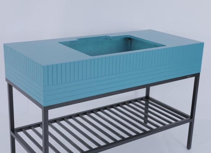 Stainless Custom Modern Bathroom Vanity With Metal Console 2