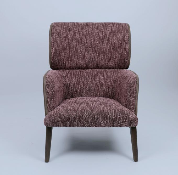 Solid Beech Wood Luxury Fabric Leisure Lounge Chair With PU Guesting 1