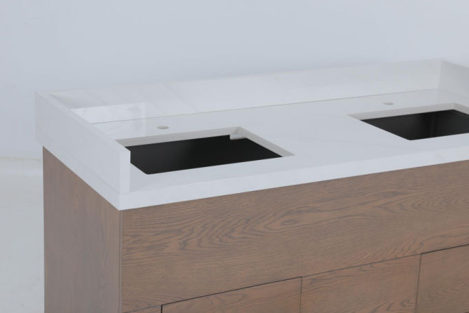 Khách sạn thương mại Oak Veneer phòng tắm màu với bàn điều khiển gỗ 3