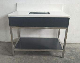 Bathroom Floating Bathroom Cabinets Metal Bar Luxury Furniture , Modern Style