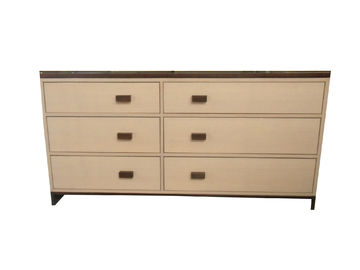 White Painted Six Drawer Dresser / Chest , Hospitality Stand Up Dresser