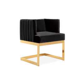 Mua Gold metal shape L legs simple modern style white fabric dining leisure chair with tufted customized design sản xuất trực tuyến
