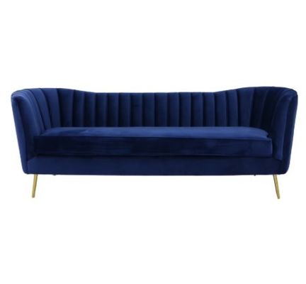 Italian Style Velvet Living Room Fabric Sofas With Stainless Steel Legs