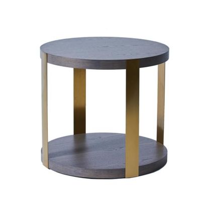 Mua Luxury Round Wooden Top Stainless Steel  Coffee Table Sturdy 72x64cm sản xuất trực tuyến
