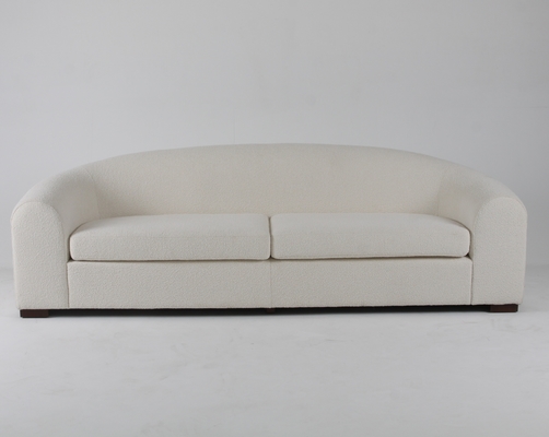 Giá tốt. Luxury And Modern White Boucle Living Room Sofa With Wooden Legs trực tuyến