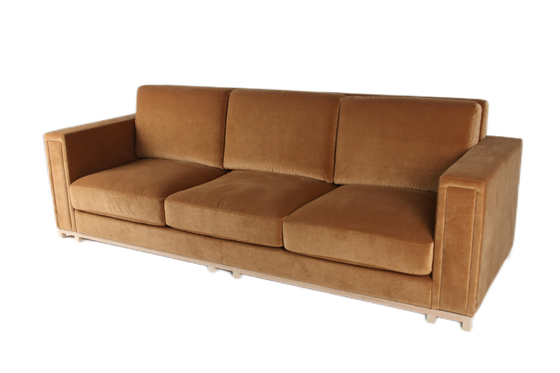 Giá tốt. Orange Velvet Home Living Room Sofa 3 Seat Solid Wood Frame trực tuyến