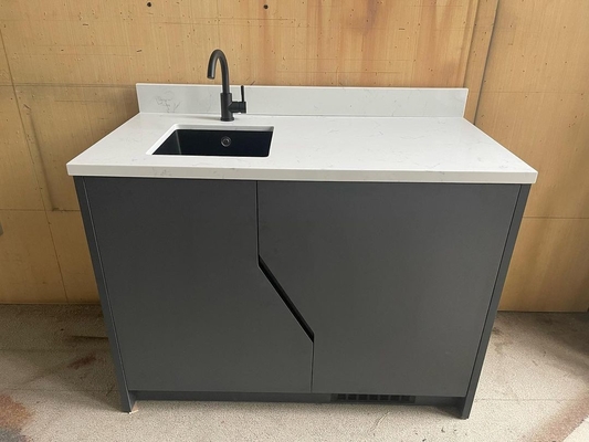 Giá tốt. Black HPL And White Quartz Hotel Minibar For Resort Project trực tuyến