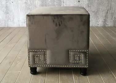 Giá tốt. Velvet Fabric Bedroom Ottoman Bench Cube For End Bed , Grey Color trực tuyến