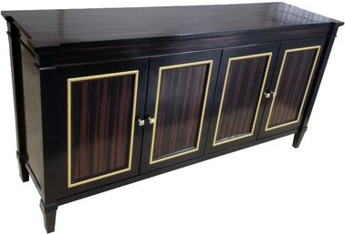 Giá tốt. Ebony Wood 4 Door Dresser Brass Metal Boutique Hotel Furniture Eco Friendly trực tuyến