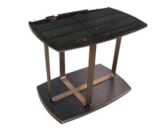 Giá tốt. Tempered Glass Top Metal Frame End Table 10mm Thick For Hotel Modern Style trực tuyến