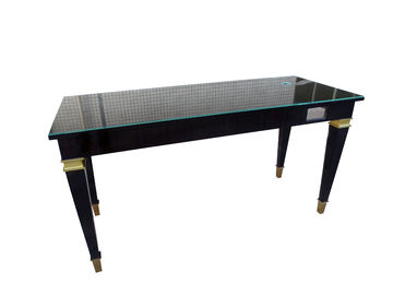 Giá tốt. High Gloss Sheen Glass Top Writing Table For 5 Star Hotel , Ebony Wood Veneer trực tuyến