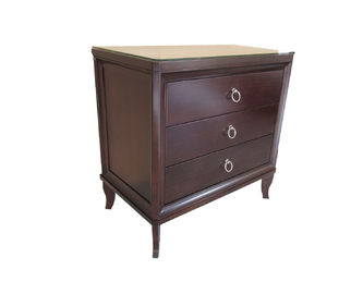 Giá tốt. 3 Drawer Walnut Finish Hotel Bedside Tables King Size Wooden Night Stand trực tuyến