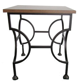 Giá tốt. Durable Metal And Wood Side Table Laminate Top With Black Powder Coat Finish trực tuyến