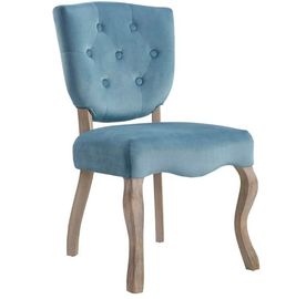 Giá tốt. Antique Furniture Dining Room Chairs Button Tufted Blue Color Linen Fabric trực tuyến