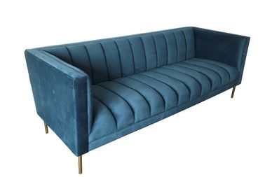 Giá tốt. 2018 New model blue couch fabric upholstery furniture for wedding rental Metal sofa trực tuyến