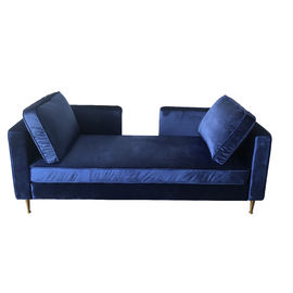 Giá tốt. Modern Design Blue Colour Velvet Living Room Sofa With Gold Metal Legs trực tuyến