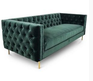 Giá tốt. Home Furniture Living Room Couches 3 Seat Sofa Green Velvet Fabric Upholstered trực tuyến