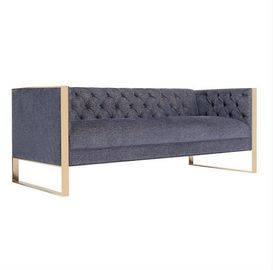 Giá tốt. Golden Metal Base Fabric Upholstered Sofa Upholstered Wedding Rental trực tuyến