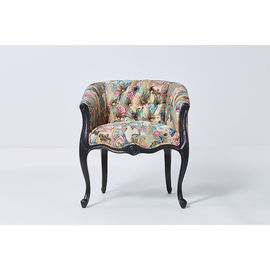 Giá tốt. Elegant black with grain Wood Frame Chair French Style Chair Crazy birds Fabric Antique Armchair Accent chair trực tuyến