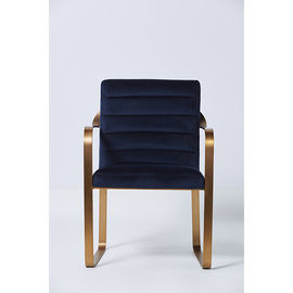 Giá tốt. Popular Modern Contracted Blue Velvet Living Room Chair With Metal Base Brushed Brass trực tuyến
