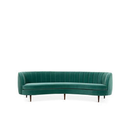 Giá tốt. Upholstery Velvet Fabric Sofa Chair Curved Back Simple Design Modern with black solid wood leg sofa trực tuyến