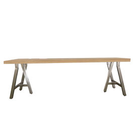 Giá tốt. Luxury Hotel Furniture Free Standing Desk With Brushed Aluminum Metal Trestle Legs , Modern Appearance writing desk trực tuyến