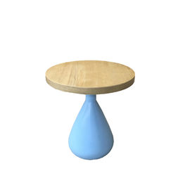 Giá tốt. Round Solid Oak Blue Base wood veneer Living Room Coffee Table For Hotel Bedroom Set trực tuyến