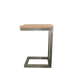 Giá tốt. Brushed Nickel Leg Wooden Frame Small Wood Veneer Side Coffee Table For Living Room trực tuyến