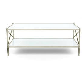 Giá tốt. Classic Living Room Coffee Table Decorative Brushed Brass With Tempered Glass trực tuyến