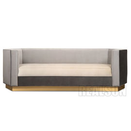 Giá tốt. Comfortable Living Room Sofa Mosaic Contrast Color Leather With Chenille Soft Sponge Cushion trực tuyến