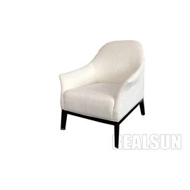 Giá tốt. Custom Lounge Chairs Single Seater Wooden Sofa Chair Black Solid Wood Leg With Linern Fabric trực tuyến