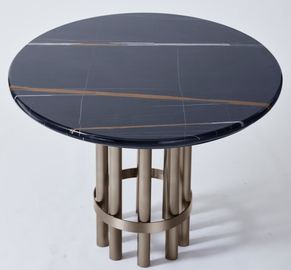 Giá tốt. Port Laurent Marble Top Wooden Dining Room Tables With Dark Bronze Finish Metal Base trực tuyến