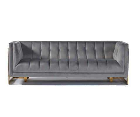 Giá tốt. Velvet Fabric Tufted Modern Living Room Sofa With Hallow Metal Legs trực tuyến
