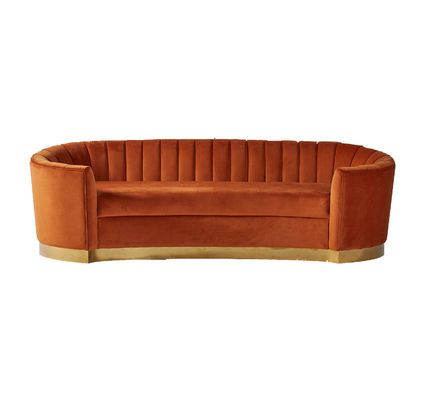 Giá tốt. European Style Modern Fabric Orange Velvet Curved Sofa trực tuyến
