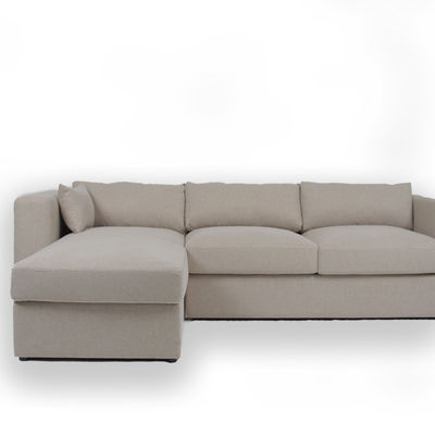 Giá tốt. Contemporary 3 Seater L Shape Fabric White Velvet Sectional Sofa trực tuyến