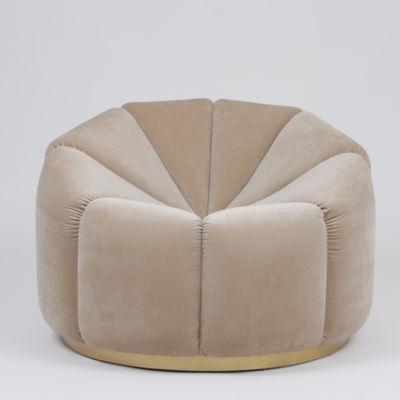 Giá tốt. Living Room Furniture Single Velvet Pumpkin Leisure Sofa With Metal Base trực tuyến