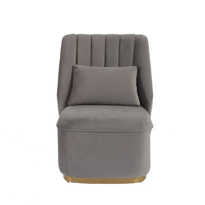 Giá tốt. 95cm Height Leisure Velvet Fabric Gray Armchair For Cafe trực tuyến