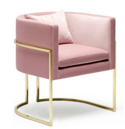 Giá tốt. Modern Pink Velvet Upholstered Chair Stainless Steel Base trực tuyến