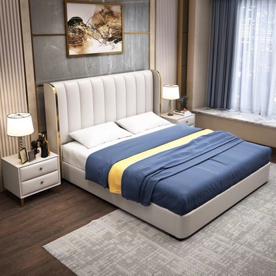 Giá tốt. Light luxury leather double bed modern hotel bedroom furniture 1.8 m wedding bed trực tuyến