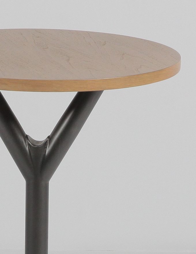 Round Shape Wood And Metal Coffee Side Table Contemporary 0