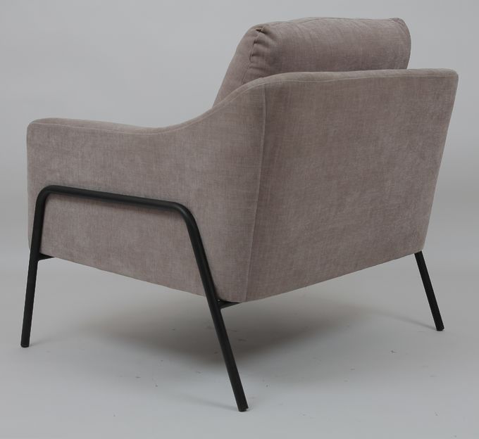 Fashion Modern Living Room Sofa Upholstered Grey With Black Metal Frame 0