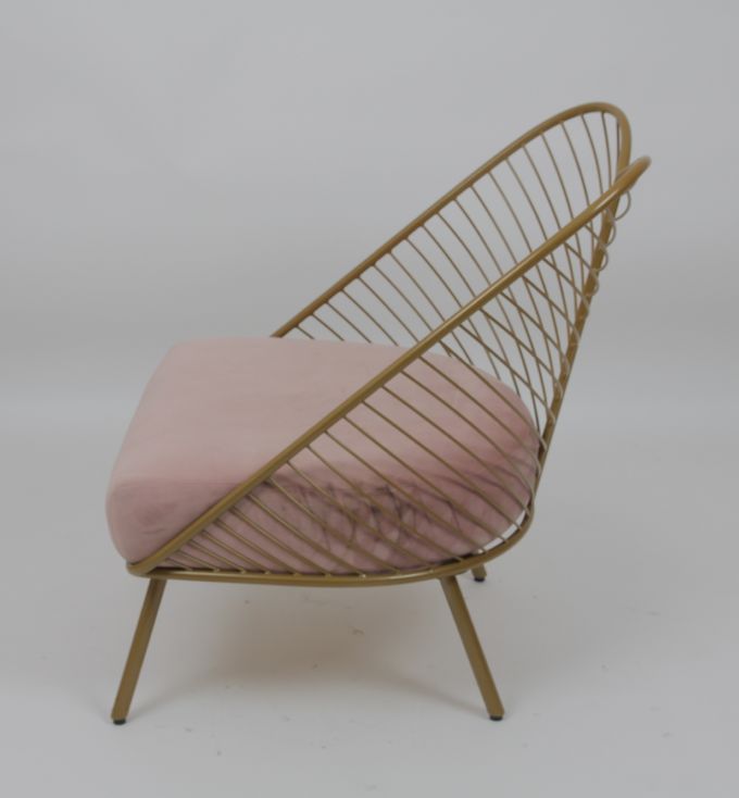 Fashion Metal Golden Living Room Leisure Chair Commercial Leaf Pattern Design 2