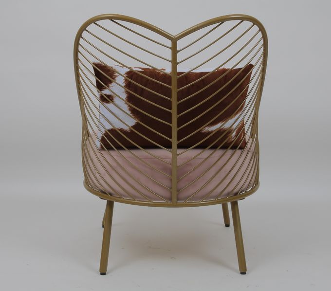 Fashion Metal Golden Living Room Leisure Chair Commercial Leaf Pattern Design 1